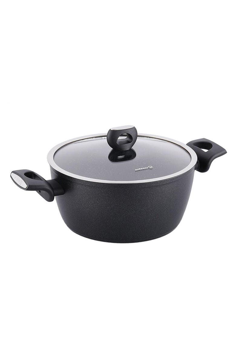 Nora 2 Piece 3 Liter Alumium Nonstick Casserole Dish with Lid, Main, color, Black