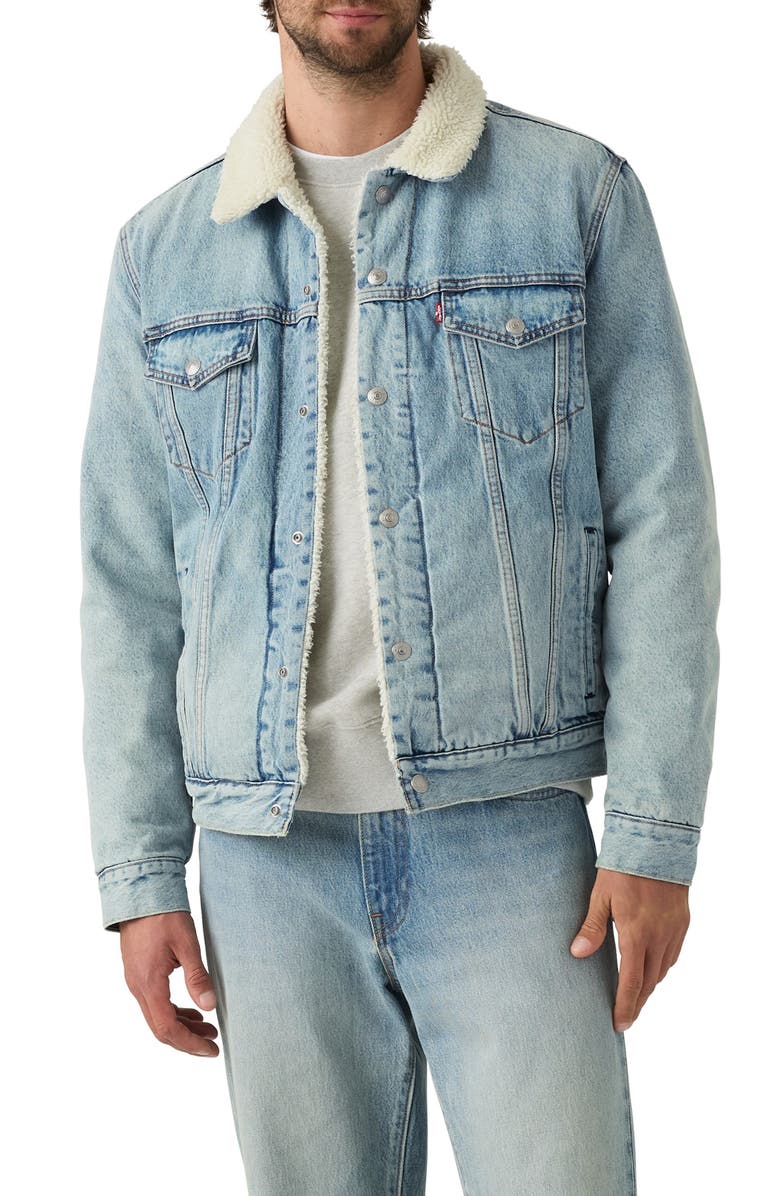 Levi's Type III High Pile Fleece Lined Denim Trucker Jacket, Main, color, Kentucky Blue Sherpa