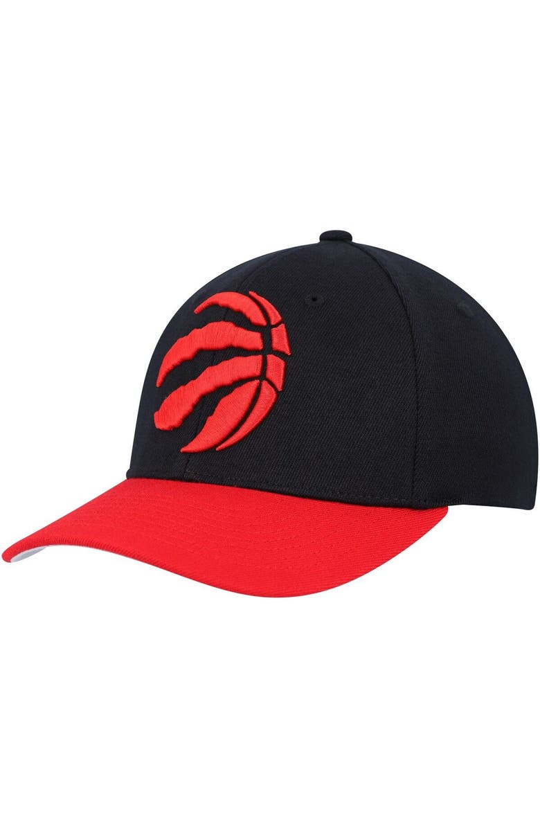 Mitchell & Ness Men's Mitchell & Ness Black/Red Toronto Raptors MVP Team Two-Tone 2.0 Stretch-Snapback Hat, Main, color, Black