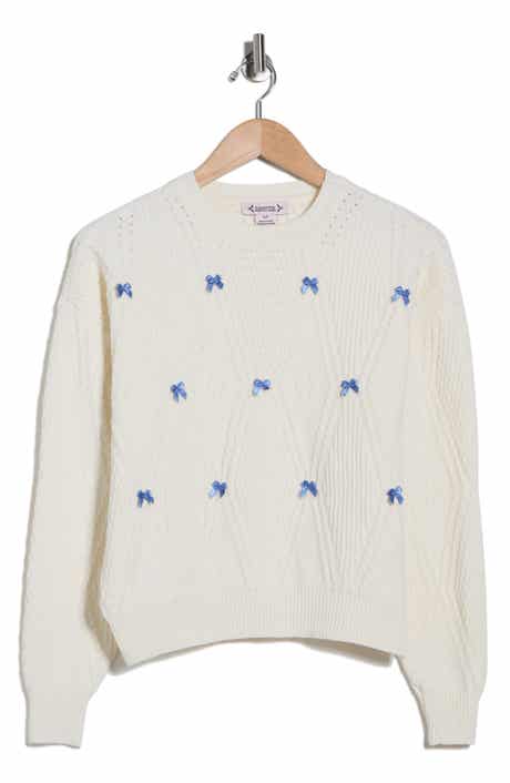 Nanette Lepore 3D Bow Pointelle Sweater