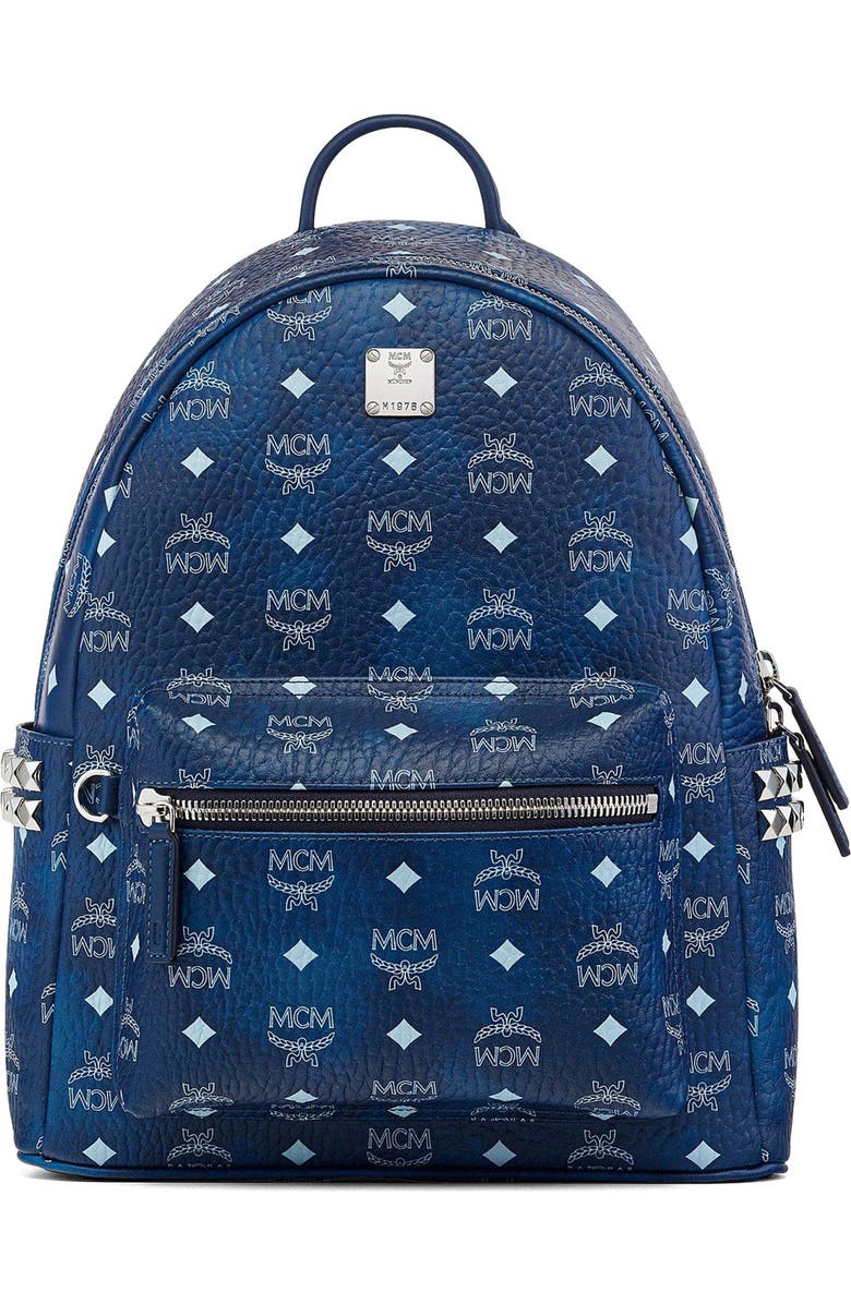 MCM Stark Side Studs Backpack in Visetos, Main, color,