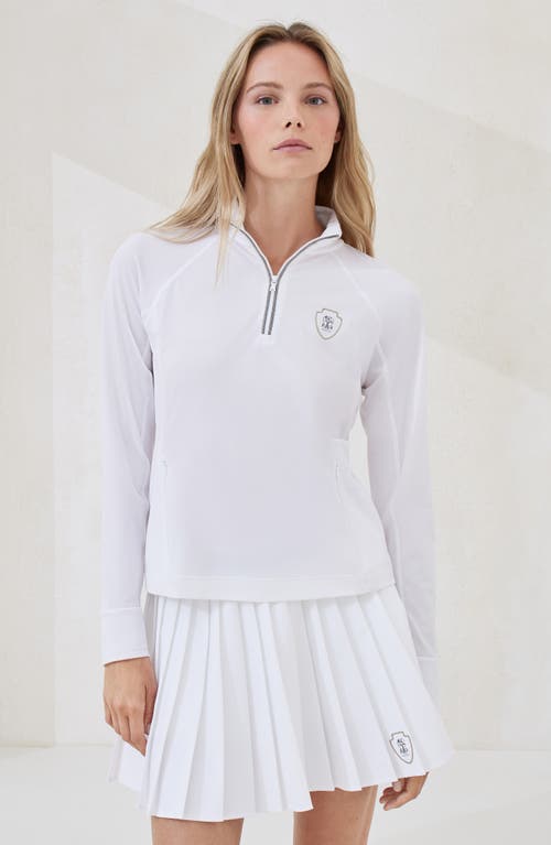 Brunello Cucinelli Techno Piqué Half-zip Sweatshirt In White