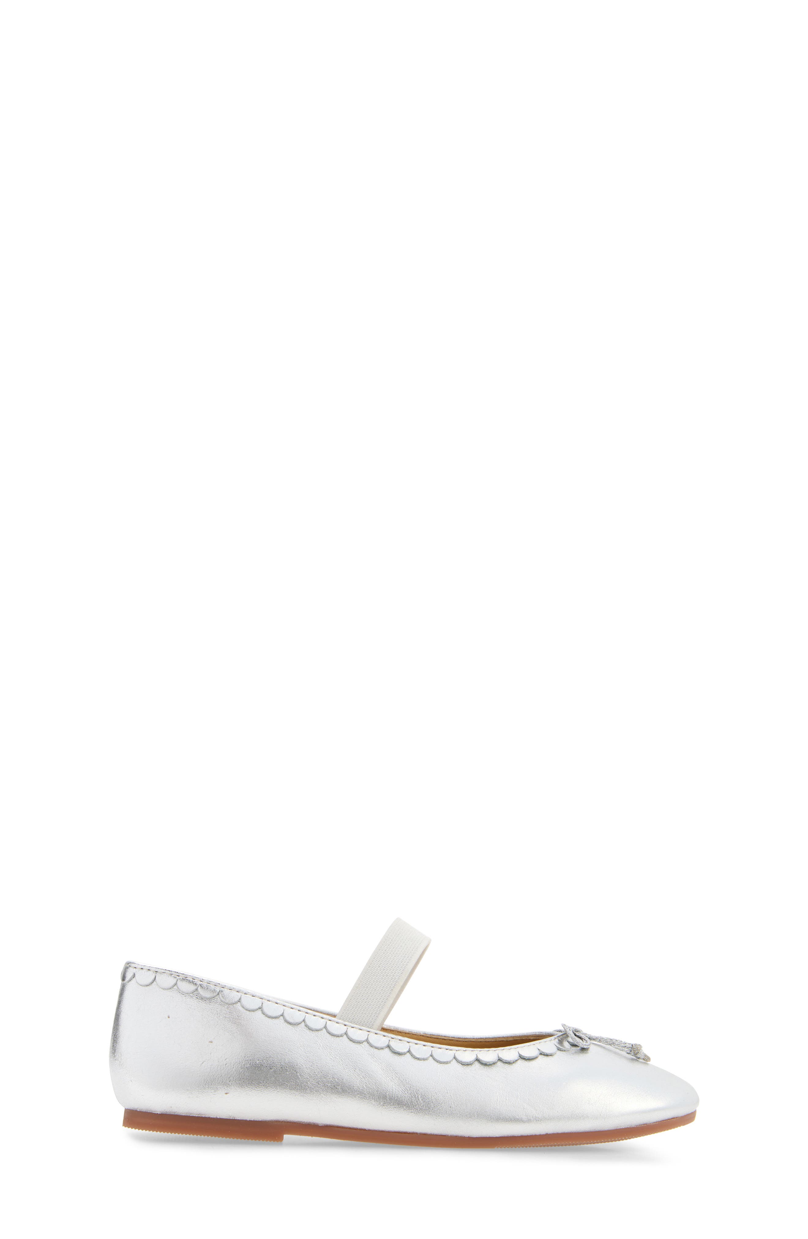 Mini Boden Kids
 Metallic Ballet Flat, Alternate, color, Silver Metallic