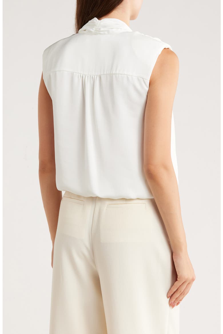 Winnet Tie Neck Satin Sleeveless Top, Alternate, color, IVORY