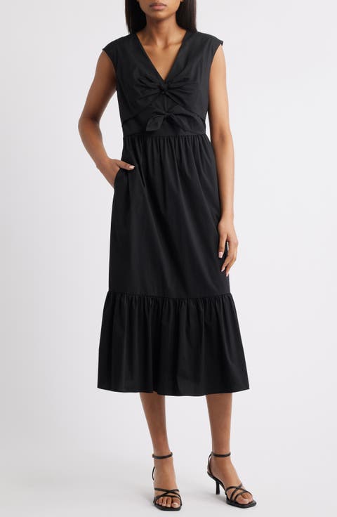 Bow Front Modern Midi Dress