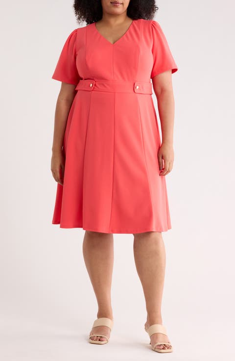 Tab Waist Midi Dress (Plus)
