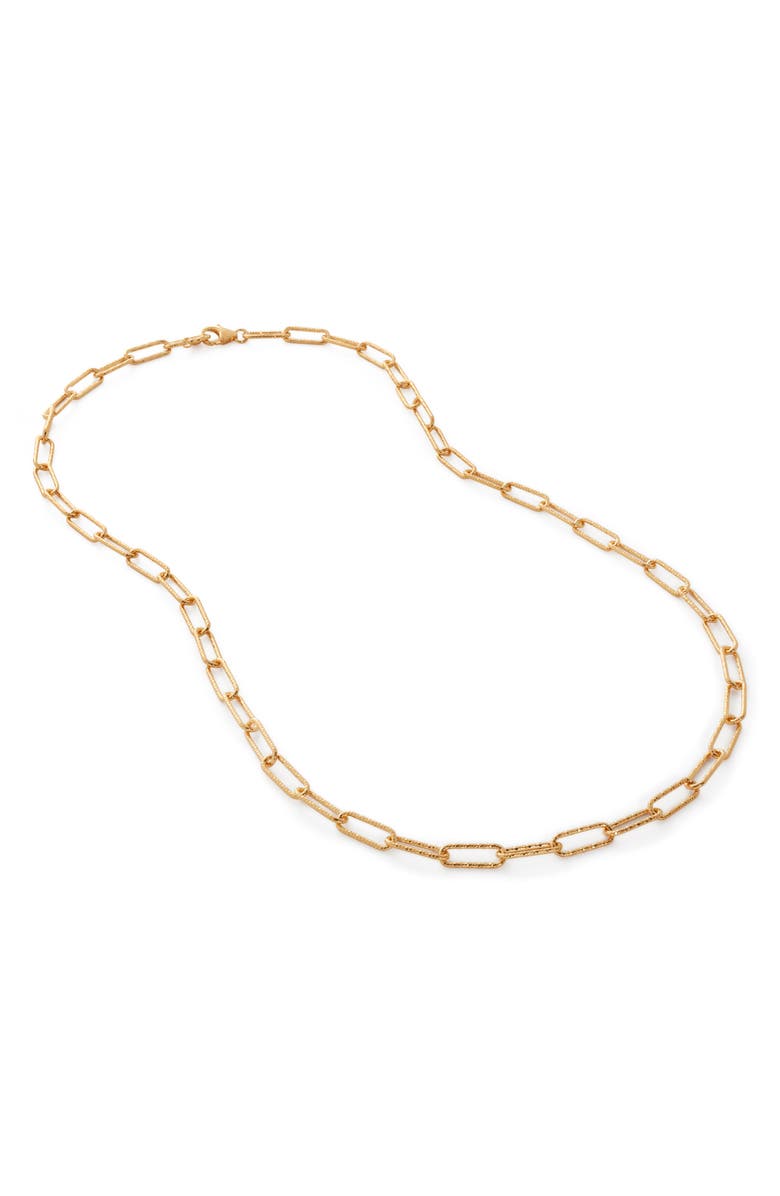 Monica Vinader Alta Textured Chain Necklace, Main, color, 18Ct Gold On Sterling