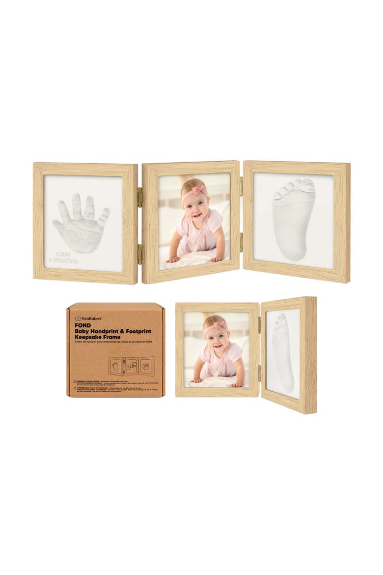 Fond Hand & Footprint Keepsake Frame, Main, color, Ash Wood