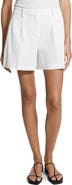 Theory Pleated Stretch Linen Blend Shorts