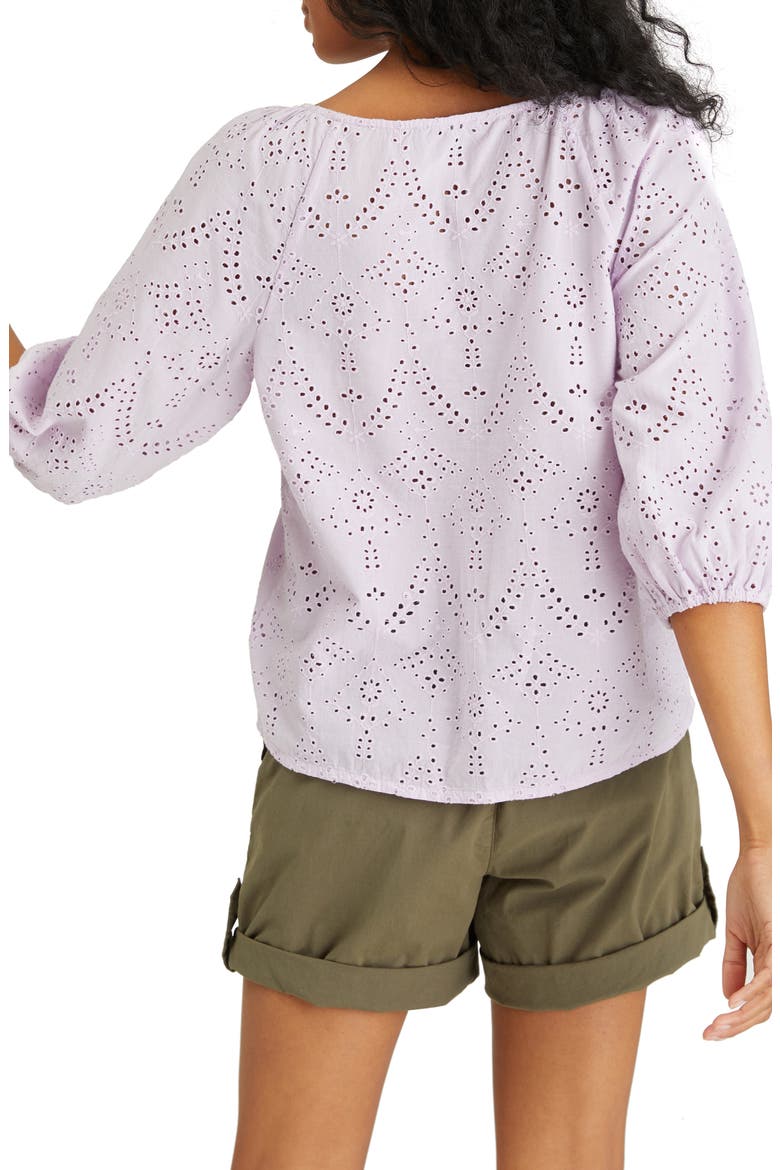 Modern Eyelet V-Neck Blouse, Alternate, color, LAVENDER ICE
