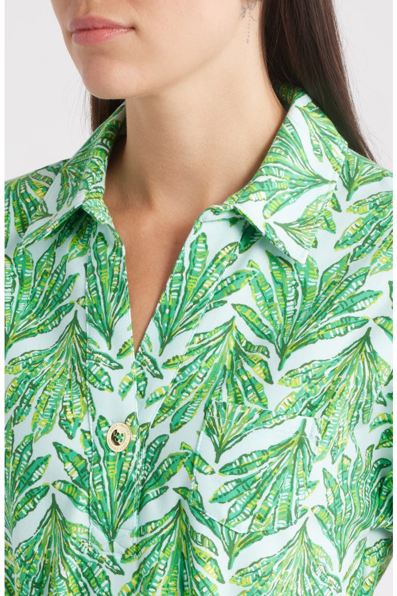 Emersyn Stretch Cotton Blend Belted Shirtdress, Alternate, color, GREEN CROSS GRAIN SHADY BABE