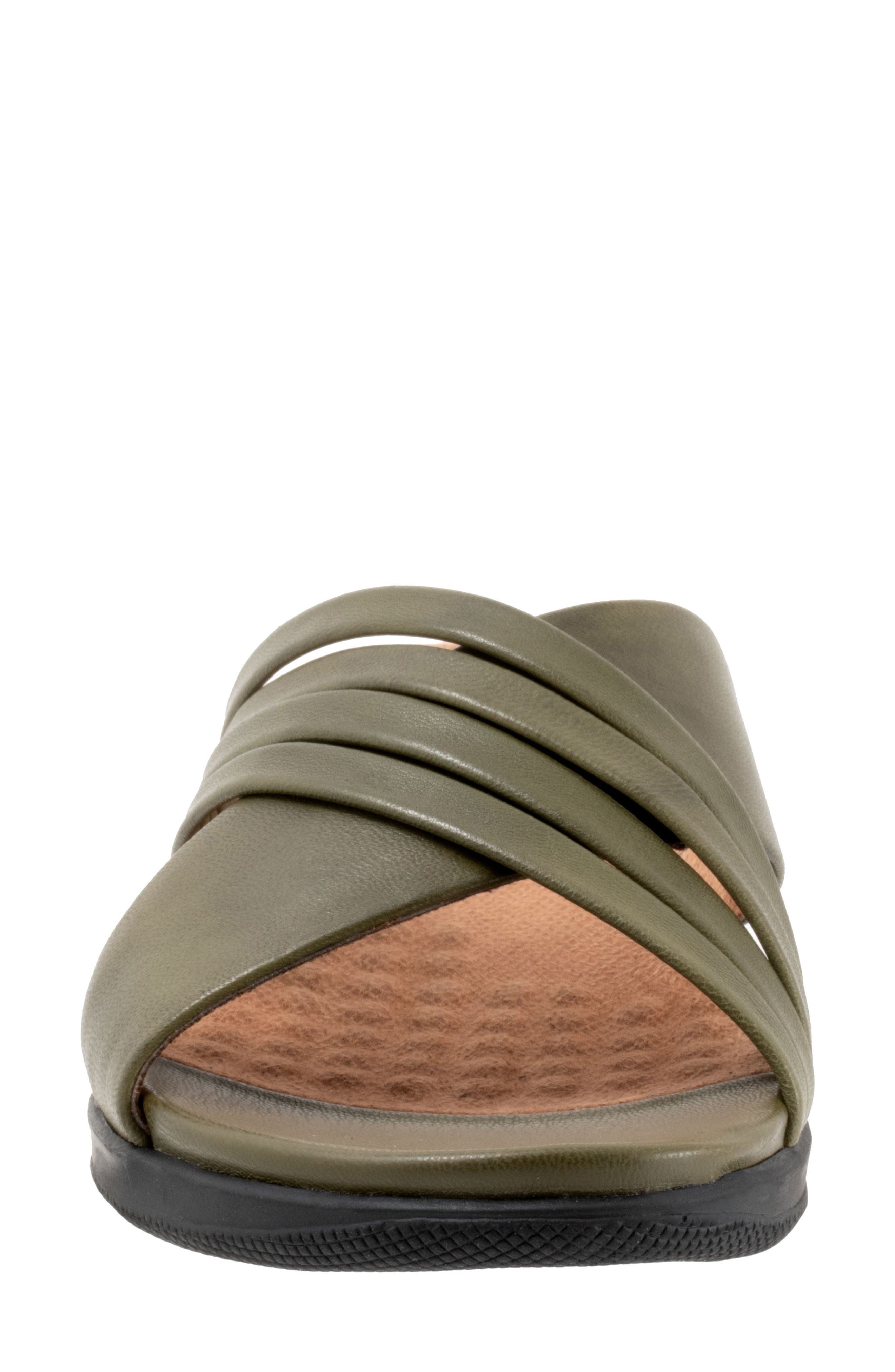 Tillman 5.0 Leather Cross Strap Slide Sandal, Alternate, color, DARK OLIVE