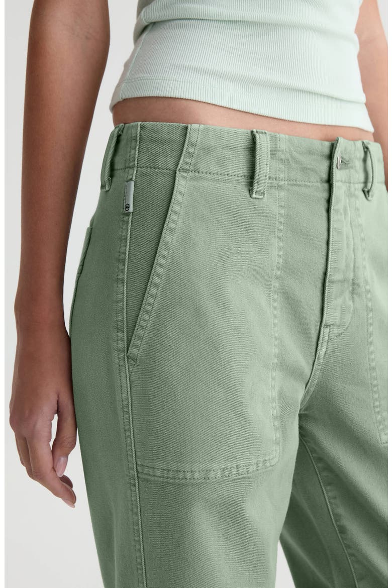 Analeigh High Waist Ankle Straight Leg Twill Pants, Alternate, color, SULFUR FADED MOSS