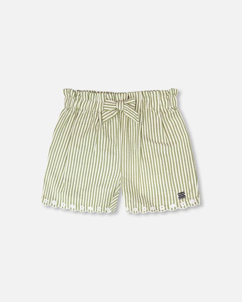 Stripes with Embroidery Flared Shorts (Toddler, Little Kid & Big Kid)