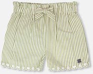 Deux par Deux Stripes with Embroidery Flared Shorts