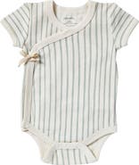 Pehr Stripes Away Organic Cotton Wrap Bodysuit
