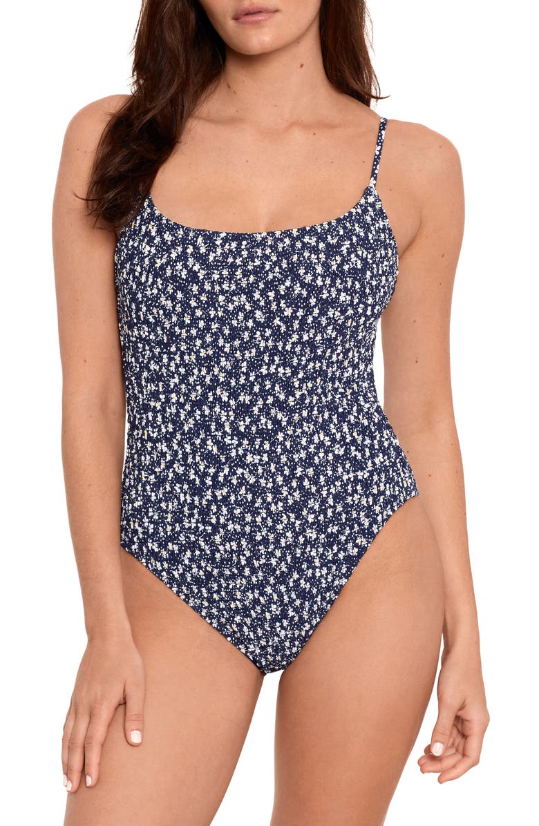 Polo Ralph Lauren Kennedy Smocked One-Piece Swimsuit, Main, color,