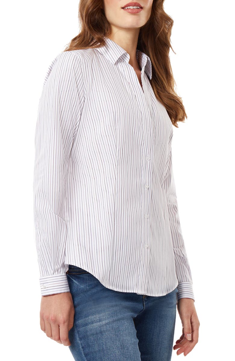 Jones New York Stripe Easy Care Button-Up Shirt, Alternate, color, 