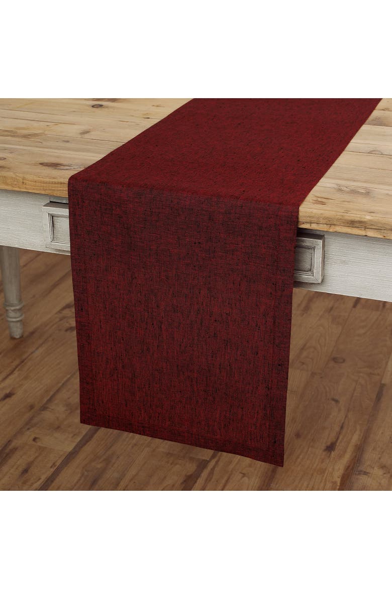 Linen Table Runner - Athena, Alternate, color, Red Garnet