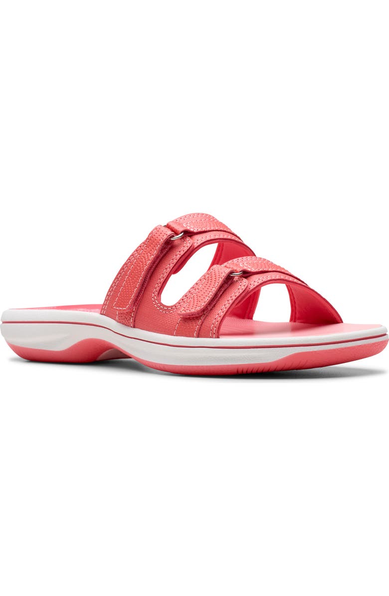 Clarks<sup>®</sup> Breeze Piper Slide Sandal, Main, color, Brt Coral Ombre