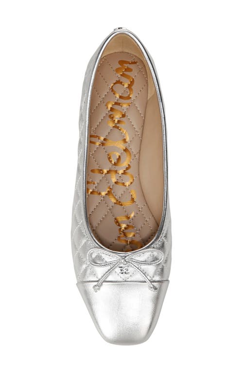 Sam Edelman Marilyn Cap Toe Ballet Flat In Soft Silver