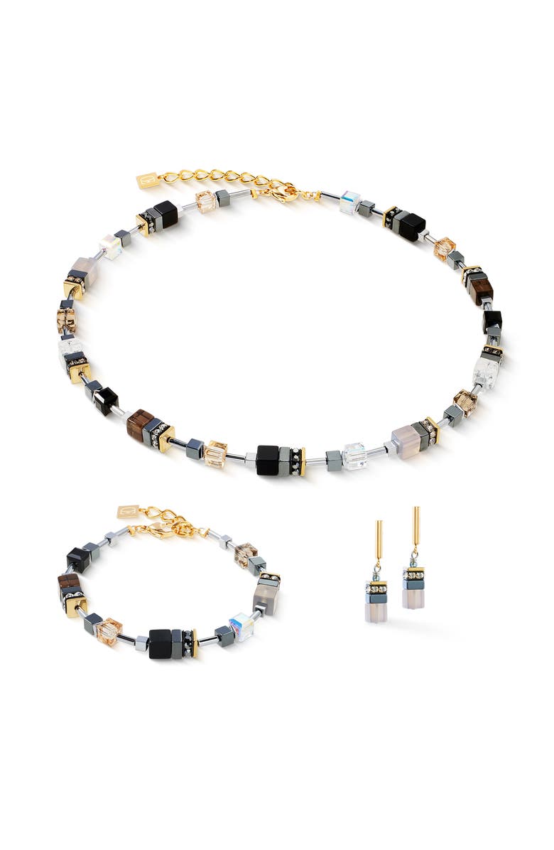 COEUR DE LION Geocube Precious Motion Gold Earrings, Alternate, color, Stone Whisper