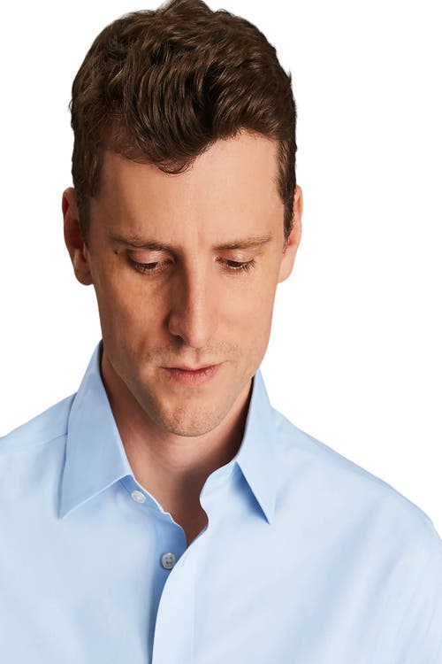 CHARLES TYRWHITT CHARLES TYRWHITT NON-IRON POPLIN SLIM FIT SHIRT SINGLE CUFF