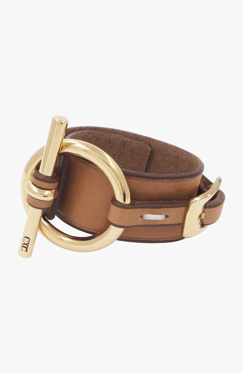 CXC Origins Leather Bracelet, Main, color, Gold