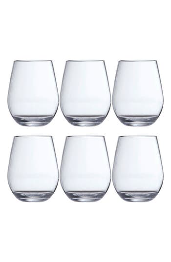 Fortessa Set Of 6 Outdoor Stemless Wine Glasses In Transparent
