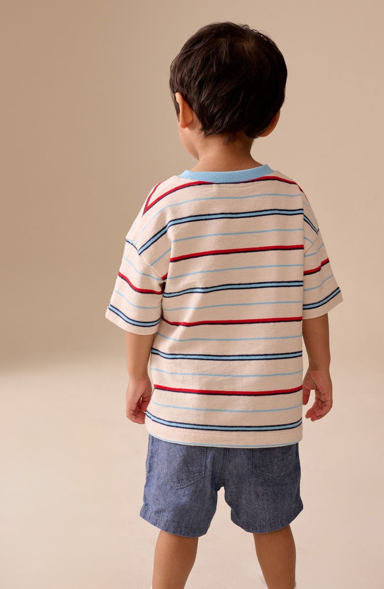 NEXT Kids' Oversize Stripe Cotton Ringer T-Shirt, Alternate, color, Ivory Multi