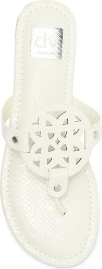 Gotie Laser Cut Studded Thong Sandal