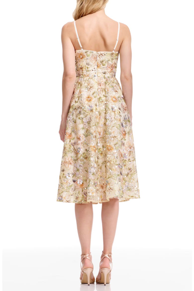 Maren Floral Sequin Fit & Flare Cocktail Dress, Alternate, color, IVORY MULTI
