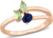Julianna B. Gemstone 3-Stone Cluster Split-Shank Ring