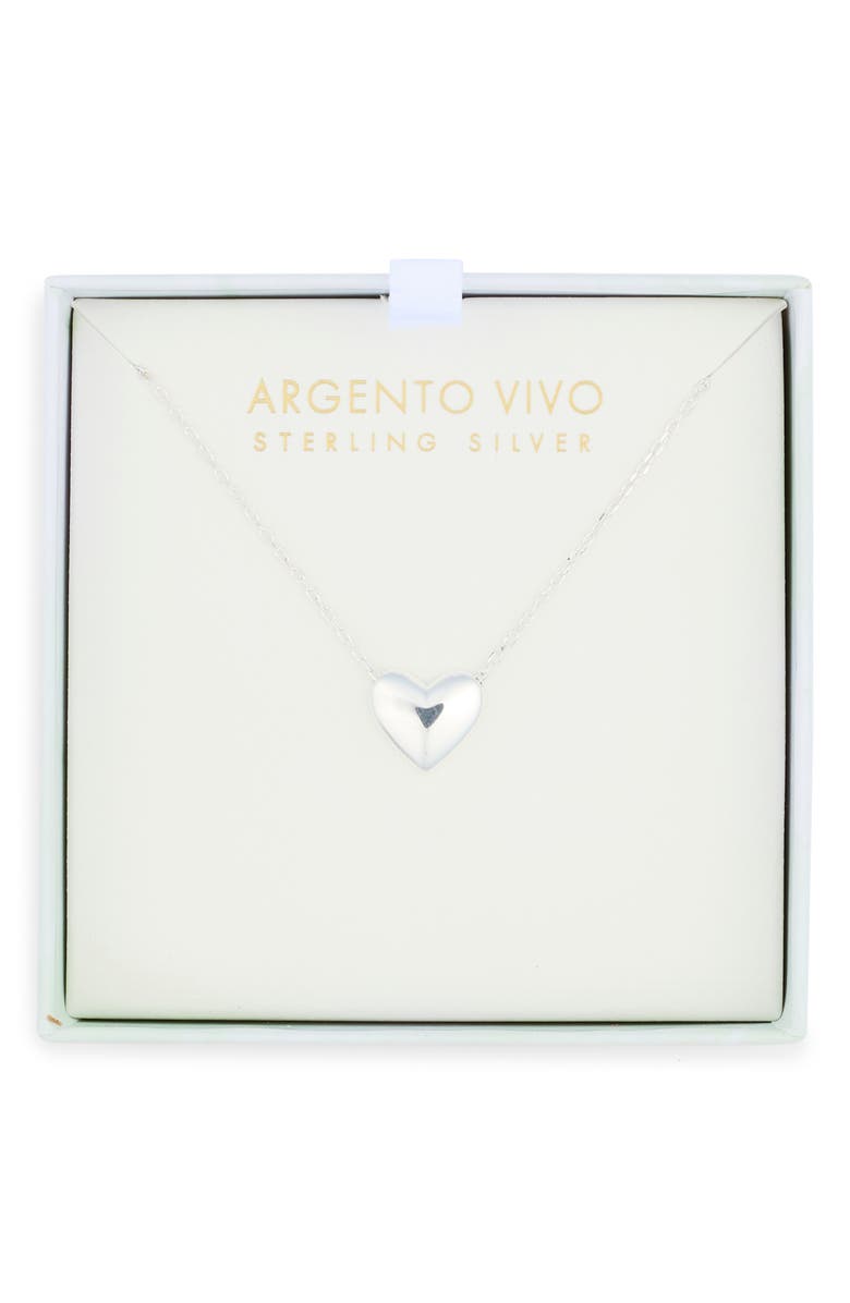Argento Vivo Sterling Silver Bubble Heart Pendant Necklace, Main, color, Silver