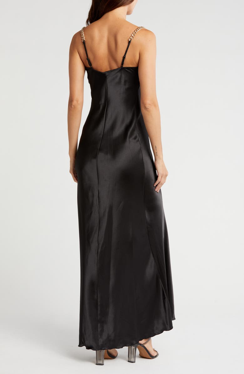 bebe X Ciara Chain Strap Satin Dress, Alternate, color, 