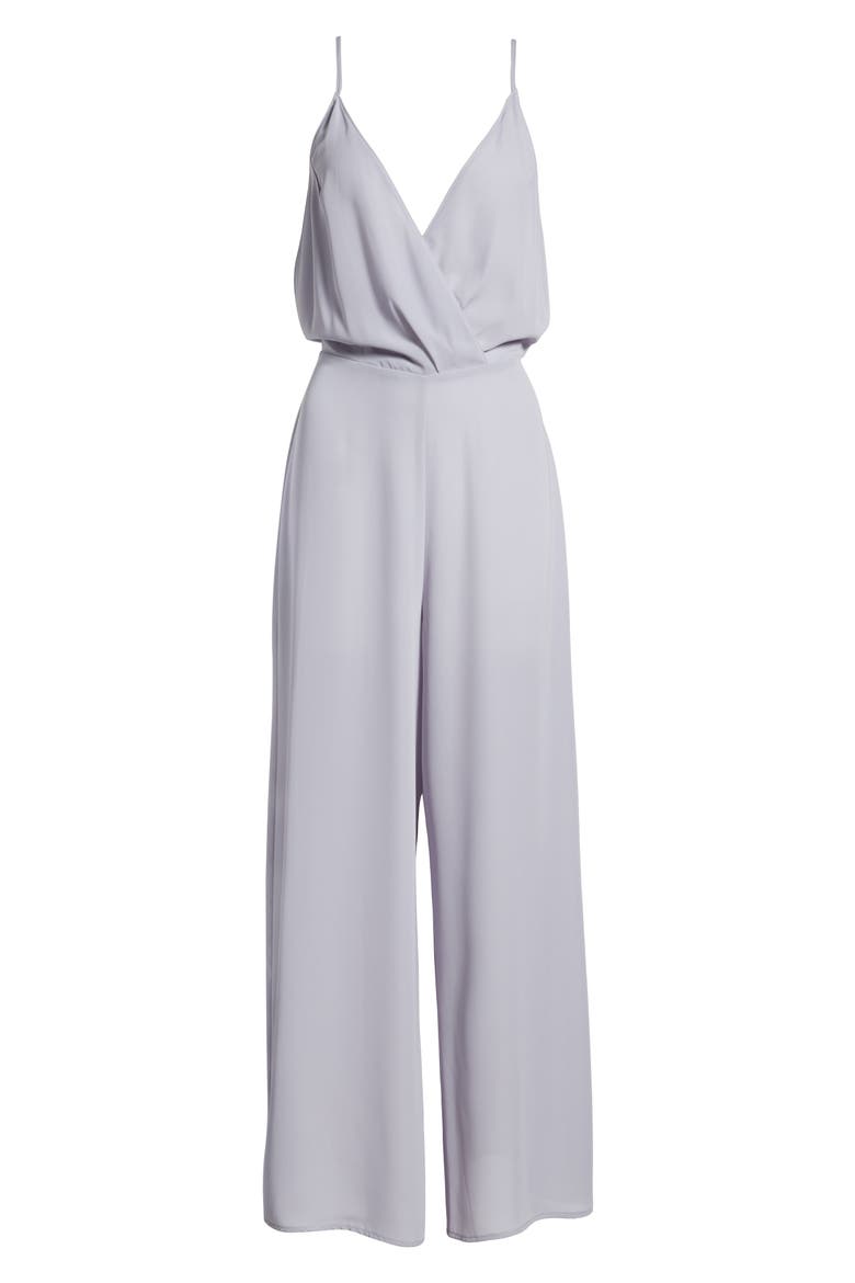 Surplice Jumpsuit, Alternate, color, GREY LILAC