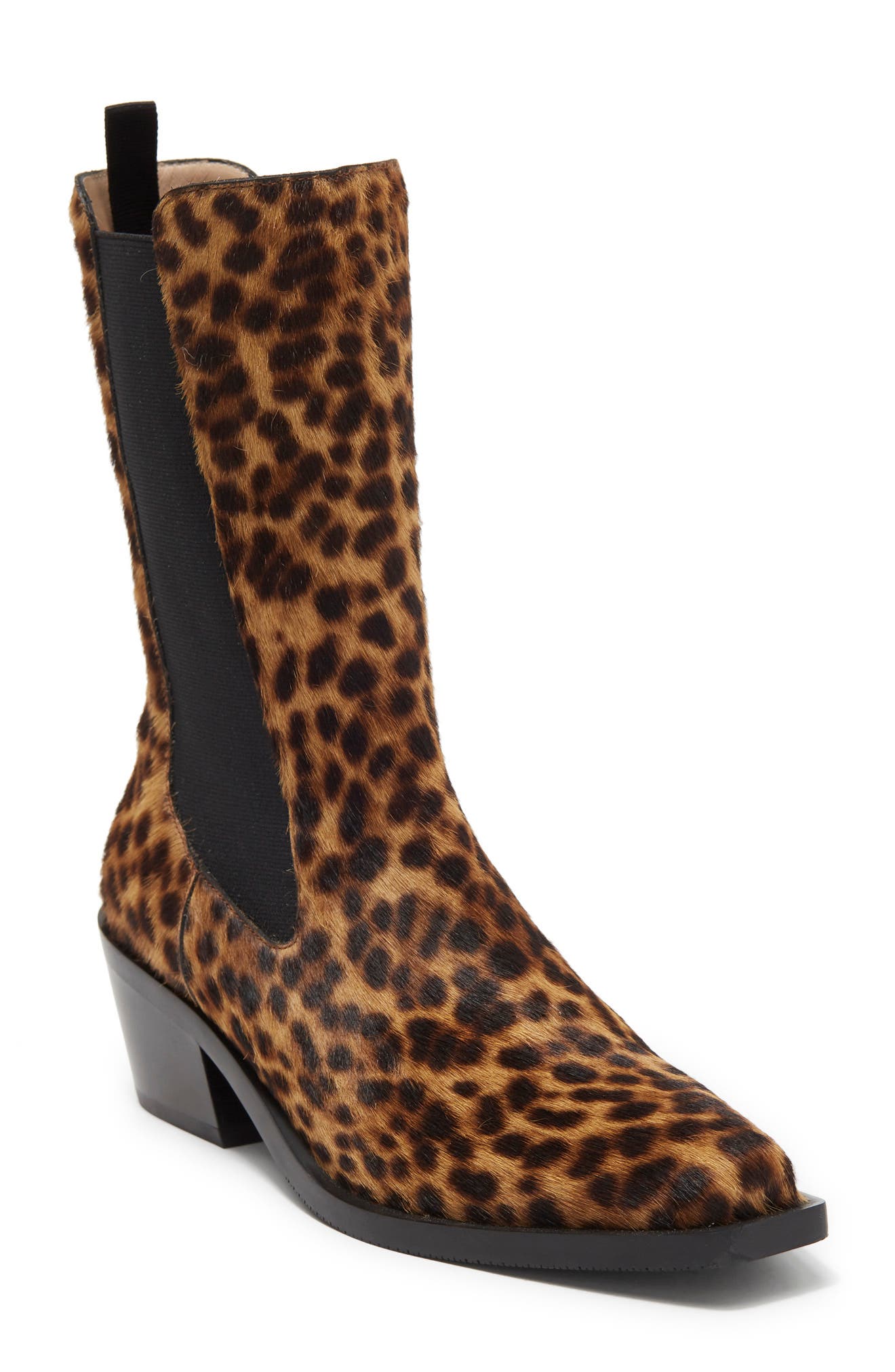 Stuart Weitzman Miley Leopard Print Genuine Calf Hair Boot, Main, color, 