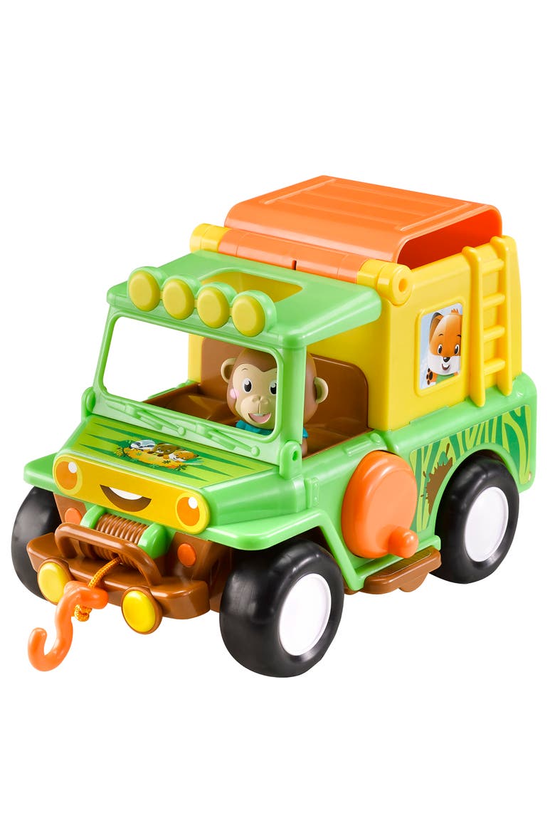 Safari Jeep 4X4 Vehicle, Monkey Figure, Alternate, color, Multicolored