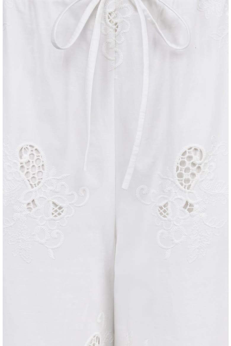 Mirea Broderie Anglaise Wide Leg Pants, Alternate, color, WHITE