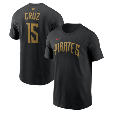 Men's Nike Oneil Cruz Black Pittsburgh Pirates 2026 City Connect Name & Number T-Shirt