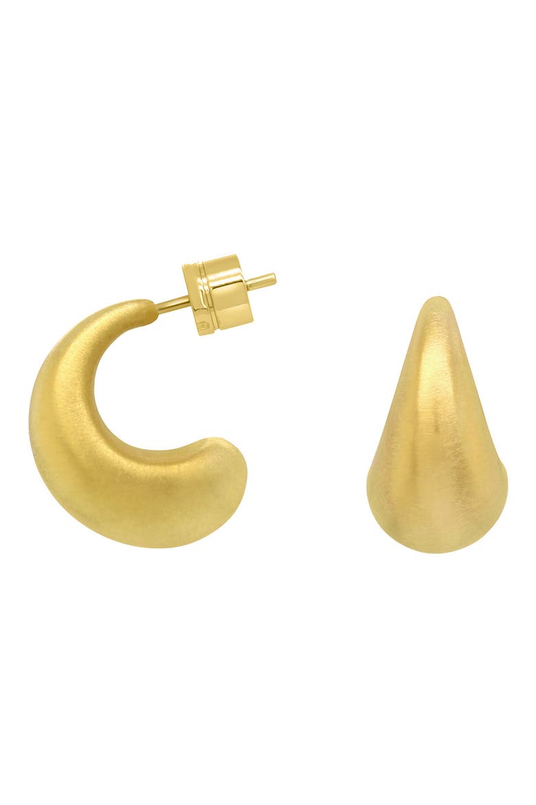 Signature Teardrop Huggie Hoop Earrings, Main, color, GOLD