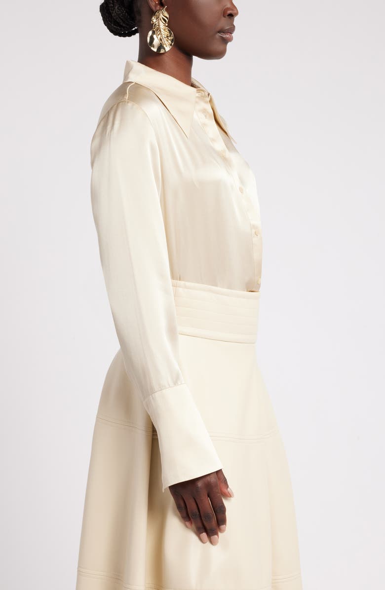 Nordstrom x Harlem's Fashion Row Megan Renee Silk Button-Up Shirt, Alternate, color,