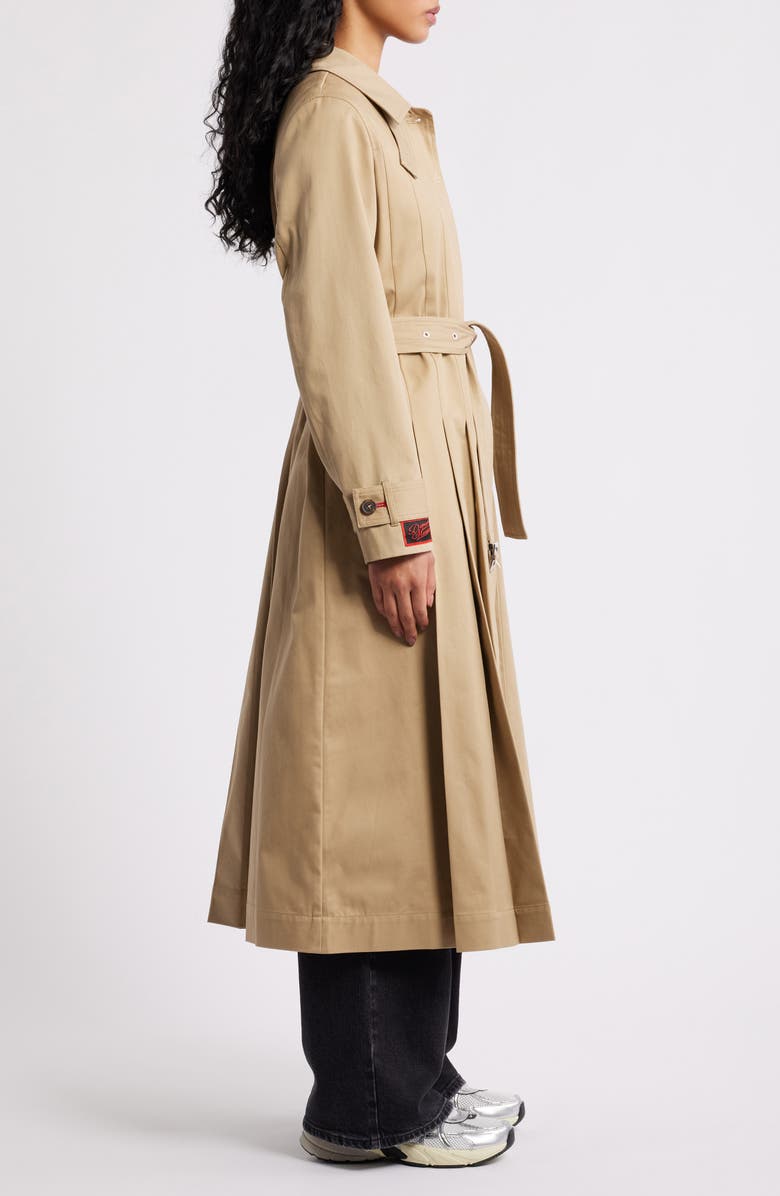 Damson Madder Sofia Pleated Belted Trench Coat, Alternate, color, Stone