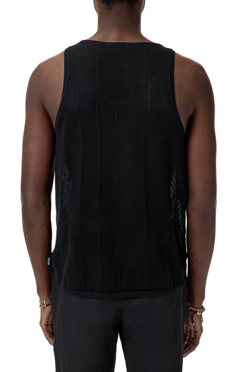 John Varvatos Broome Slim Fit Linen Tank In Black
