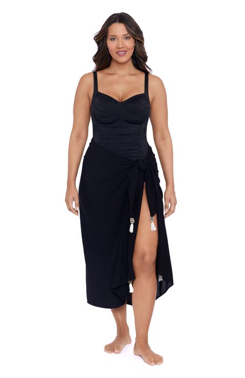 Adjustable Side Tie Tassel Pareo Swimsuit Coverup