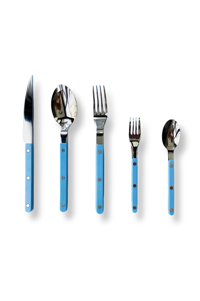 Dopamine Stainless Steel Rivet Flatware, Contemporary Bistrot Style Cutlery, Main, color, Pastel Blue