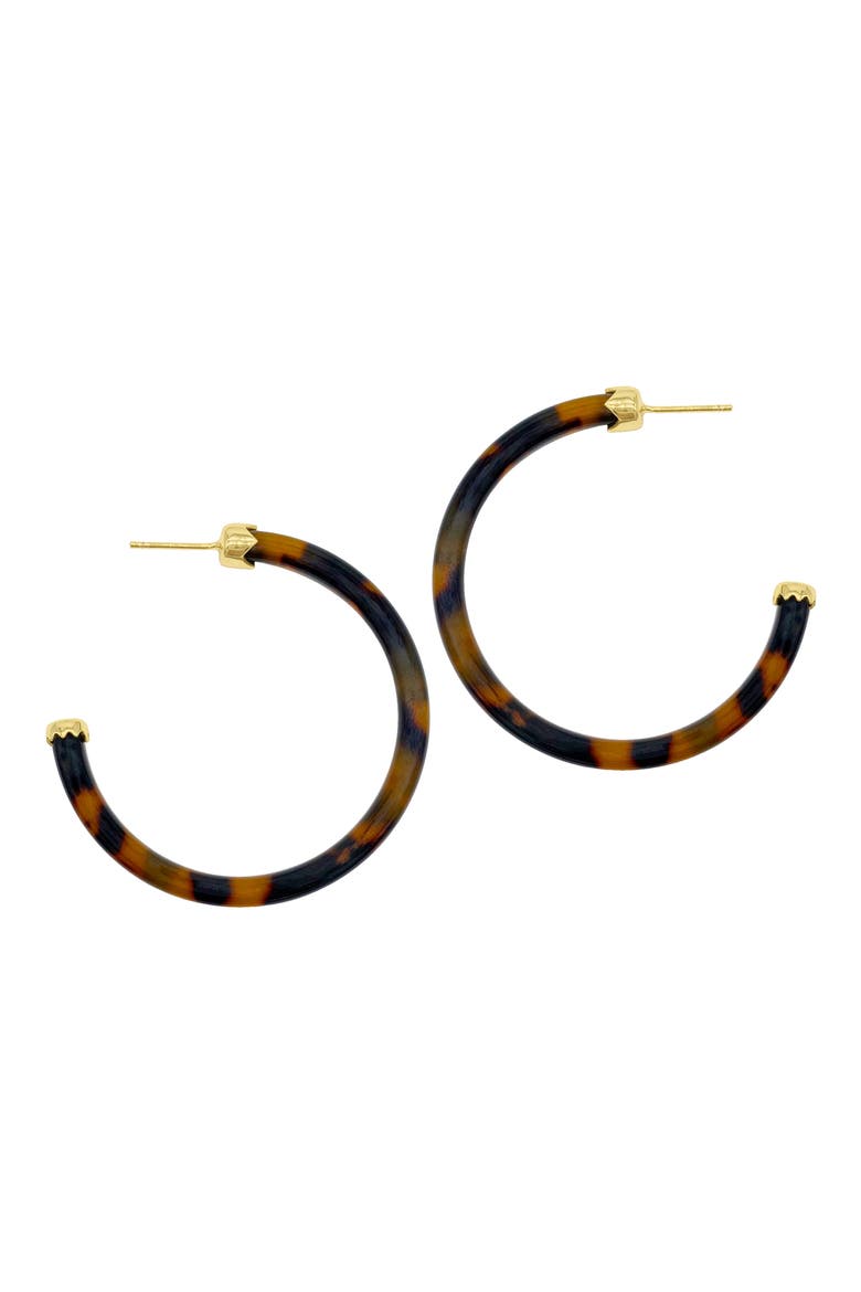 Tortoise Shell Hoops, Main, color, BROWN