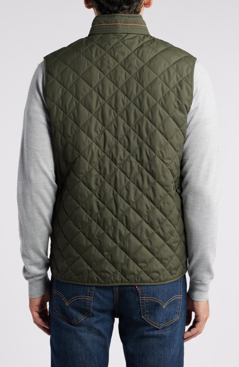 Peter Millar Essex Water Resistant Quilted Vest, Alternate, color, Dark Olive