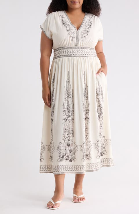 Floral Short Sleeve Maxi Dress