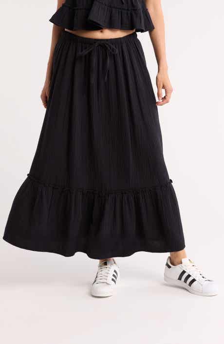 Abound Cotton Gauze Tiered Maxi Skirt